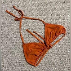 NWOT sparkly orange bikini top
